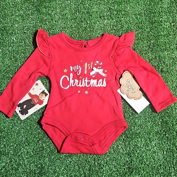 Baby Essentials Other - Baby Essentials Festive Red Christmas Bodysuit